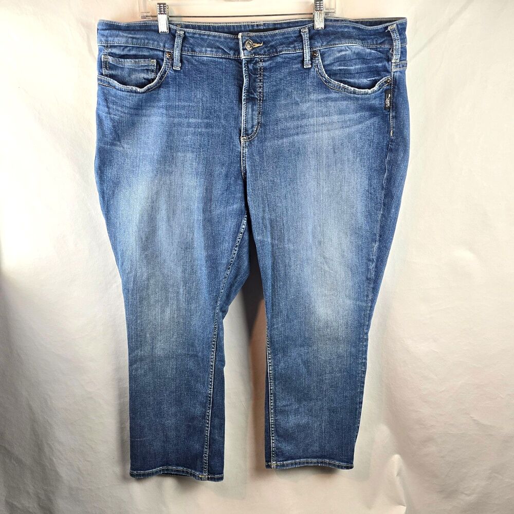 Silver Jeans Co Jeans Womens 24W Capri Blue Denim Suki Stretch Medium Wash Plus